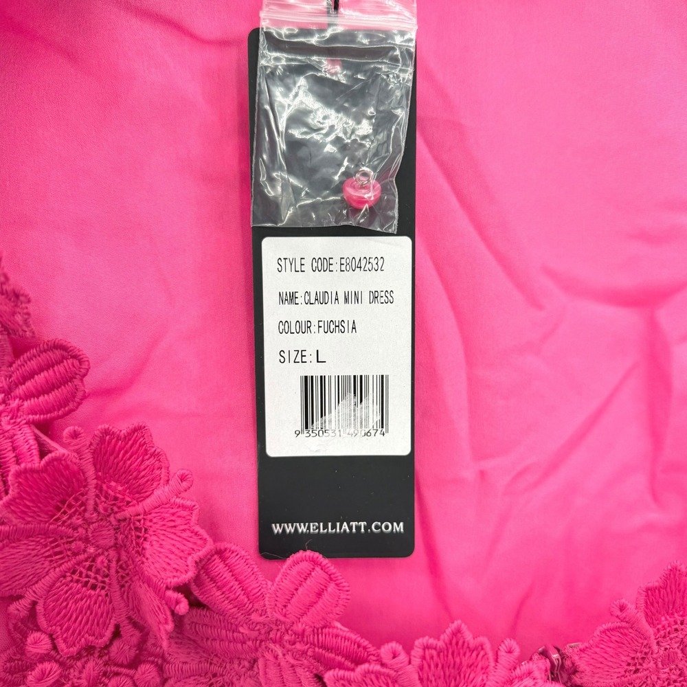 NWT Elliatt Claudia Short Sleeve Mini Dress in Pink $448 - Size Large‎ - Picture 8 of 10